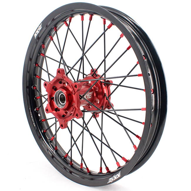 KKE 21/19 Dirt Bike MX Motorcycle Wheels Rims Set Fit SUZUKI RM125 RM250 1996-2000 Red/Black