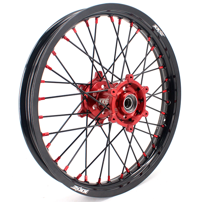 KKE 21/19 Dirt Bike Motorcycle Wheels Rims Set in Red/Black Fit SUZUKI RM125 RM250 2001-2008