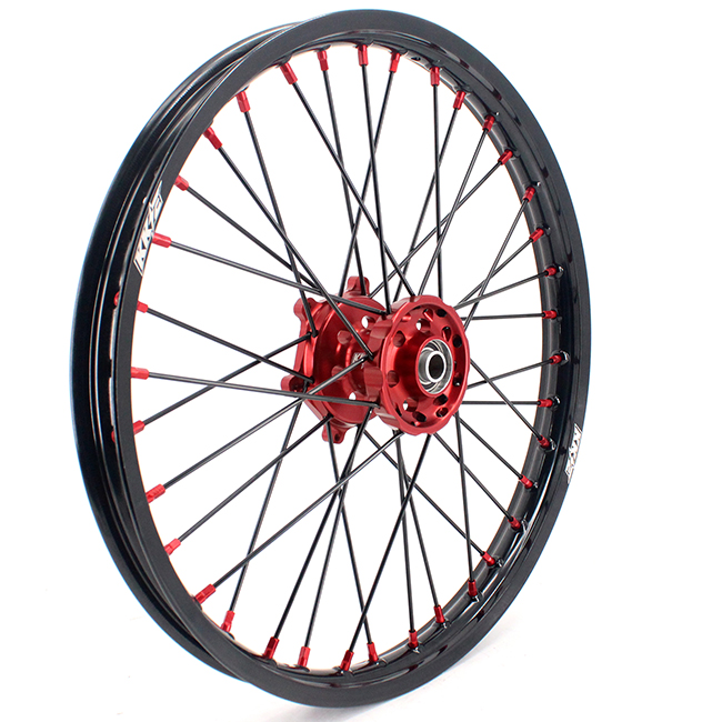 KKE 21/19 Dirt Bike Motorcycle Wheels Rims Set in Red/Black Fit SUZUKI RM125 RM250 2001-2008
