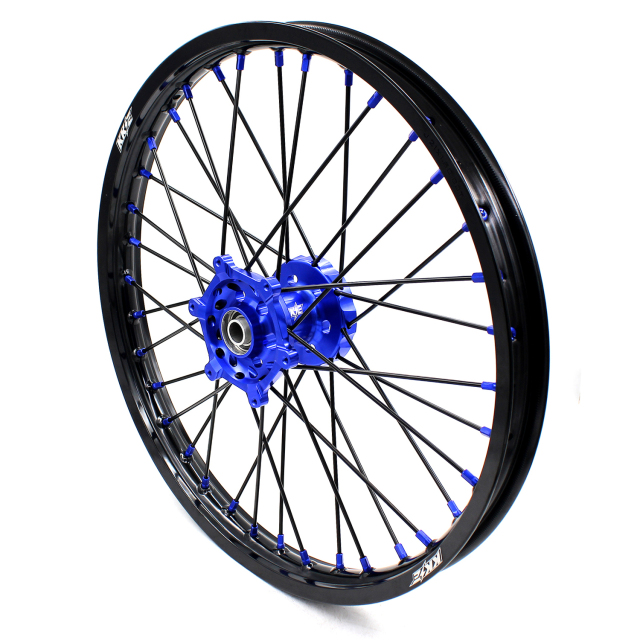 KKE 21/18 Enduro Wheels Set Fit SUZUKI DRZ400SM 2005-2022 Blue Nipple Black Spoke