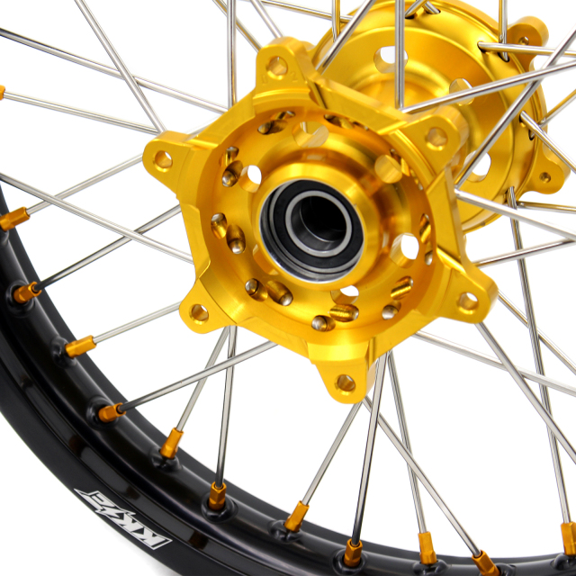 KKE 21/18 Fit SUZUKI DRZ400SM 2005-2022 Dirtbike Enduro Wheels Set Gold Nipple Rear Disc/Sprocket