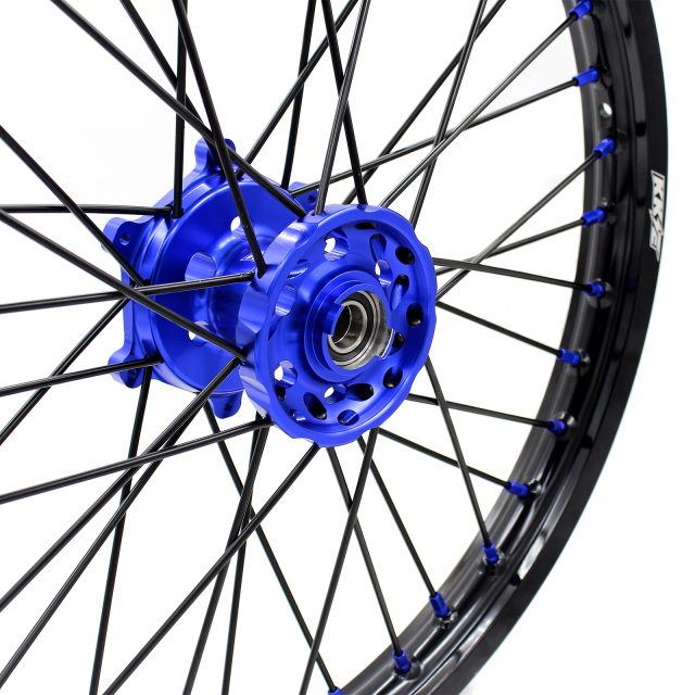 KKE 1.6*21/2.15*18 Dirtbike Enduro Wheels Set Fit SUZUKI DRZ400 DRZ400E DRZ400S Disc Blue Nipple Black Spoke