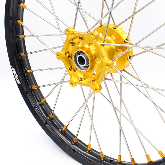 KKE 21/18 Fit SUZUKI DRZ400SM 2005-2022 Dirtbike Enduro Wheels Set Gold Nipple Rear Disc/Sprocket