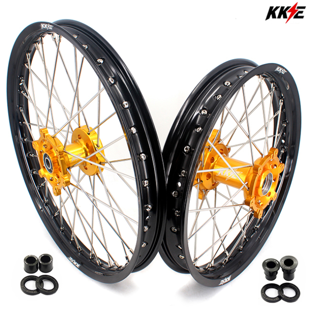 KKE Enduro 21/18 Dirtbike Wheels Set Fit SUZUKI DRZ400 DRZ400S DRZ400E Gold Hub