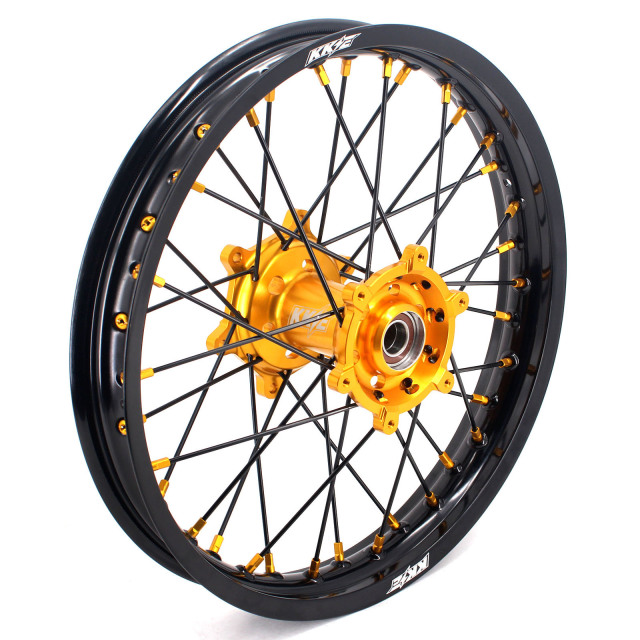 KKE 1.6*21/2.15*18 Dirtbike Enduro Wheels Set Fit SUZUKI DRZ400 DRZ400E DRZ400S Gold Nipple Black Spoke