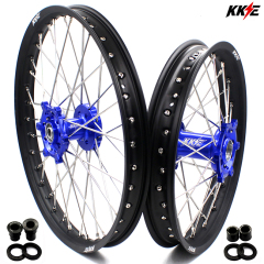 KKE 1.6*21/2.15*18 Dirtbike Enduro Motorcycle Wheels Set Fit SUZUKI DRZ400 DRZ400E DRZ400S  Blue Hub