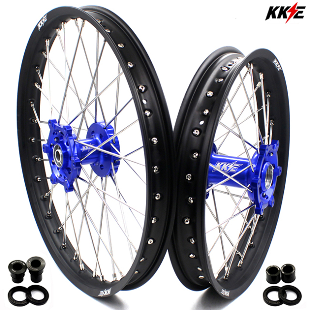 KKE 1.6*21/2.15*18 Dirtbike Enduro Motorcycle Wheels Set Fit SUZUKI DRZ400 DRZ400E DRZ400S Disc Blue Hub