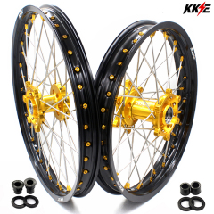 KKE 21/18 Fit SUZUKI DRZ400SM 2005-2024 Dirtbike Enduro Wheels Set Gold Nipple Rear Disc/Sprocket