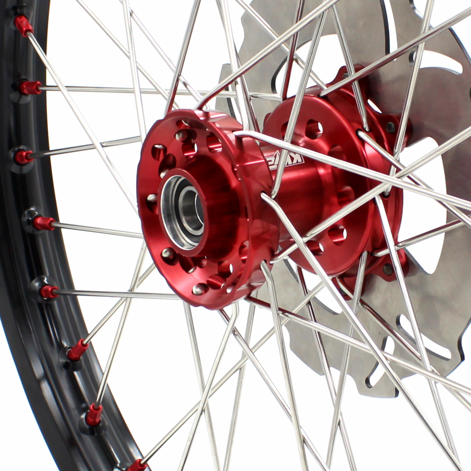 KKE 21/18 Enduro Wheels Rims Set Fit HONDA CRF250R 2004-2013 CRF450R 2002-2012  Red Nipple