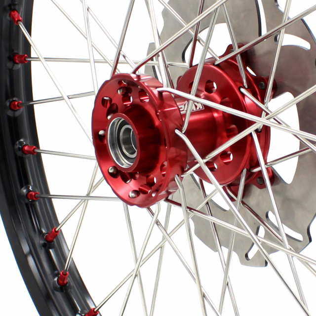 KKE 21/18 Fit HONDA CRF250R 2004-2013 CRF450R 2002-2012 Enduro Wheels Set Red Nipple