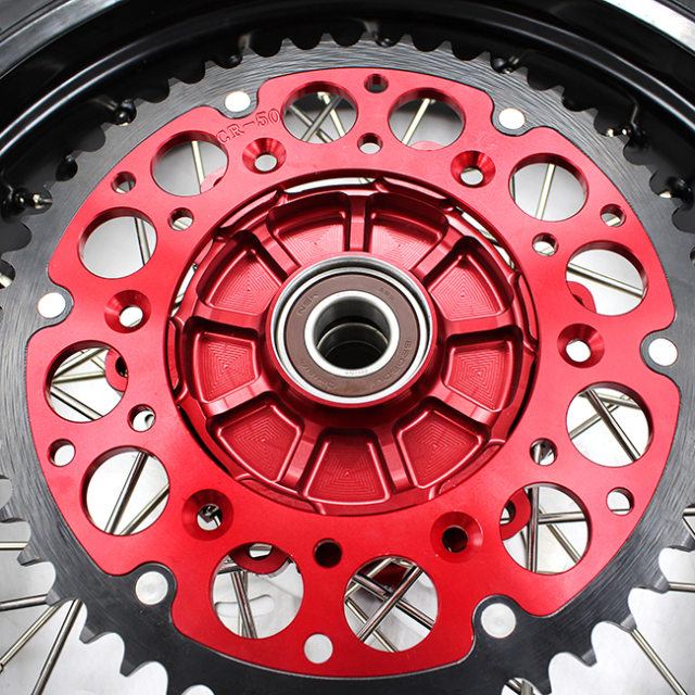 KKE 3.5/4.25*17 Supermoto Cush Drive Wheels Set With CST Tire Fit HONDA XR650L 1993-2021 Red Hub