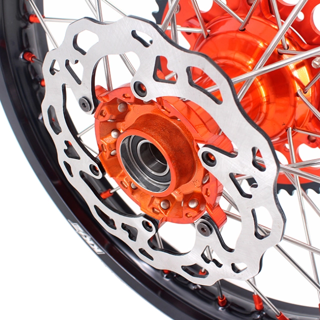 KKE 21/19 MX Off-road Casting Wheels set Compatible with KTM SXF XCW XCF 2003-2022 Orange Nipple