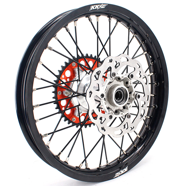 KKE 21/19 MX Off-road Casting Wheels Rims set Compatible with KTM XCW XCF SXF 2003-2024 Silver Hub Black Spoke