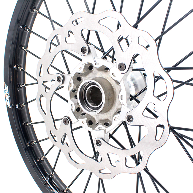 KKE 21/19 MX Off-road Casting Wheels Rims set Compatible with KTM XCW XCF SXF 2003-2024 Silver Hub Black Spoke