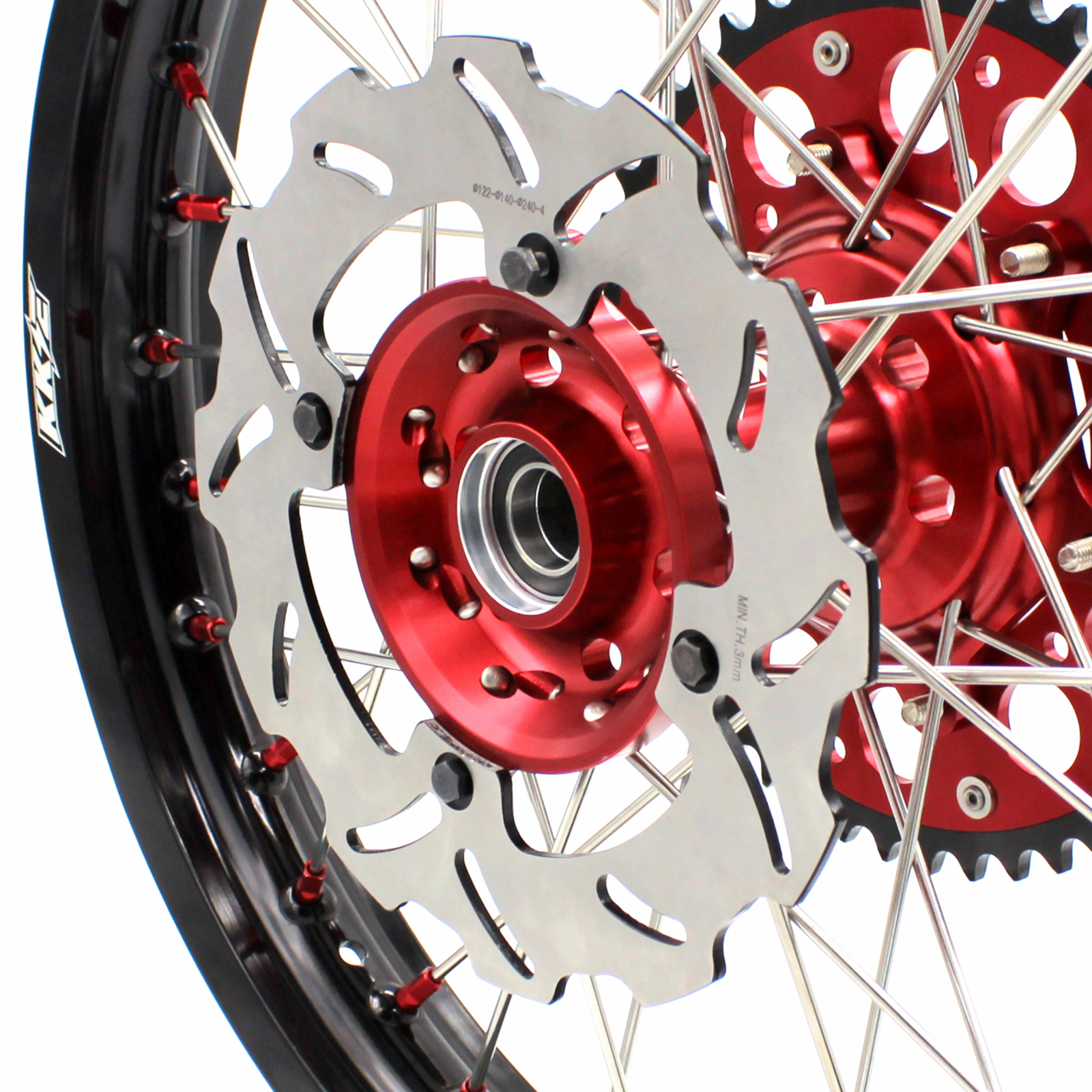 KKE 21/19 MX Motorcycle Wheels Rims Set Red Nipple Fit HONDA CRF250R 2014-2024 CRF450R 2013-2024