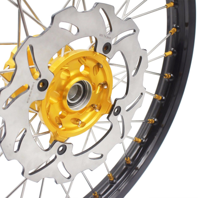 KKE 21/19 MX Off-road Wheels Rim Set Fit SUZUKI RMZ250 2007-2022 RMZ450 2005-2022 Gold Hub/Nipple