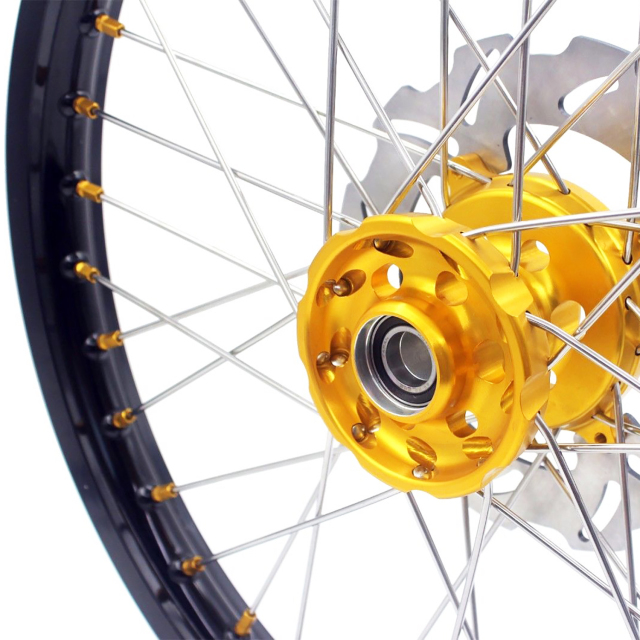 KKE 21/19 MX Off-road Wheels Rim Set Fit SUZUKI RMZ250 2007-2022 RMZ450 2005-2022 Gold Hub/Nipple