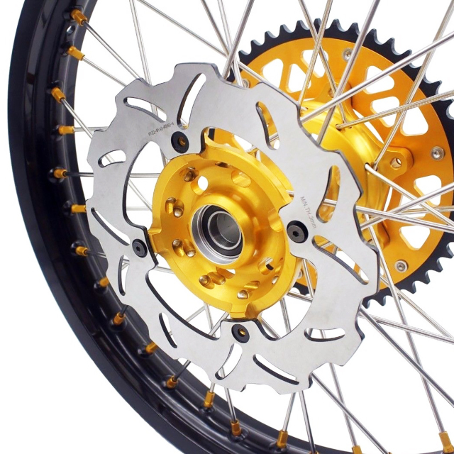 KKE 21/19 MX Off-road Wheels Rim Set Fit SUZUKI RMZ250 2007-2022 RMZ450 2005-2022 Gold Hub/Nipple