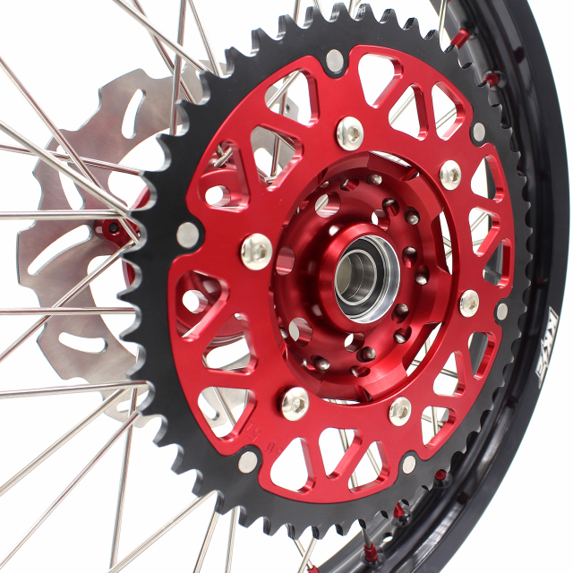 KKE 1.6*21/2.15*19 Dirtbike MX Wheels Set Fit SUZUKI RMZ250 2007-2022 RMZ450 2005-2022 Red Nipple