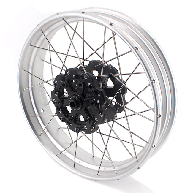 VMX 3.0*17"/3.5*17" Tubeless Wheels fit Husqvarna 401 2020-2021  Black Hub Silver Rim