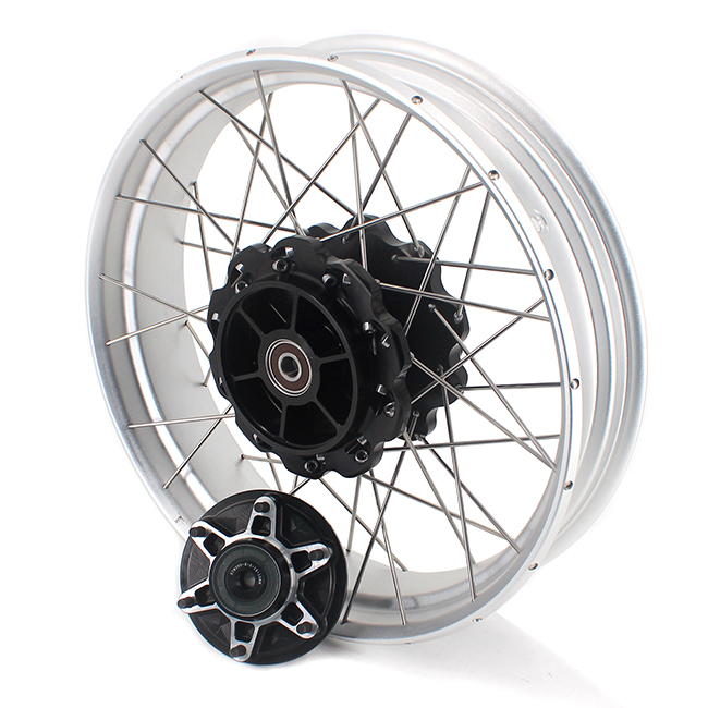 VMX 3.0*17"/3.5*17" Tubeless Wheels fit Husqvarna 401 2020-2021  Black Hub Silver Rim