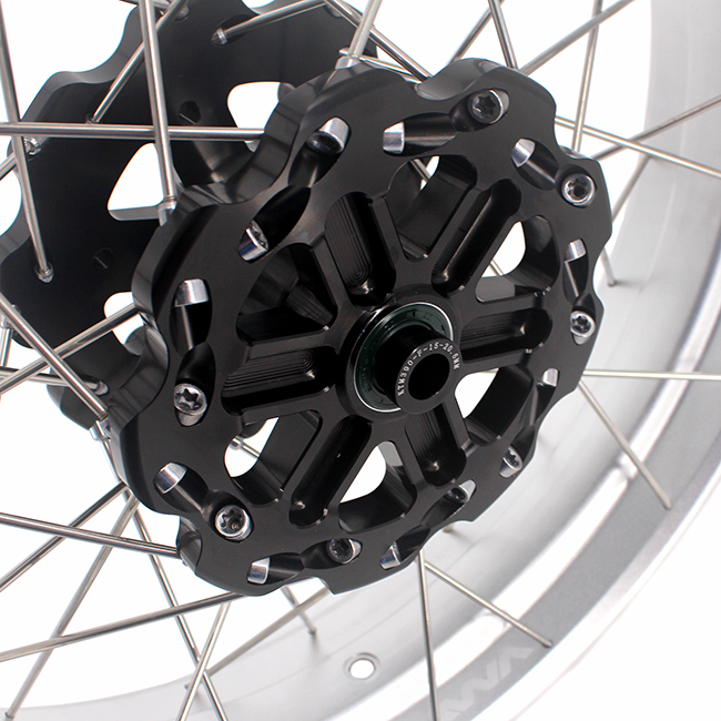 VMX 3.0*17"/3.5*17" Tubeless Wheels fit Husqvarna 401 2020-2021  Black Hub Silver Rim