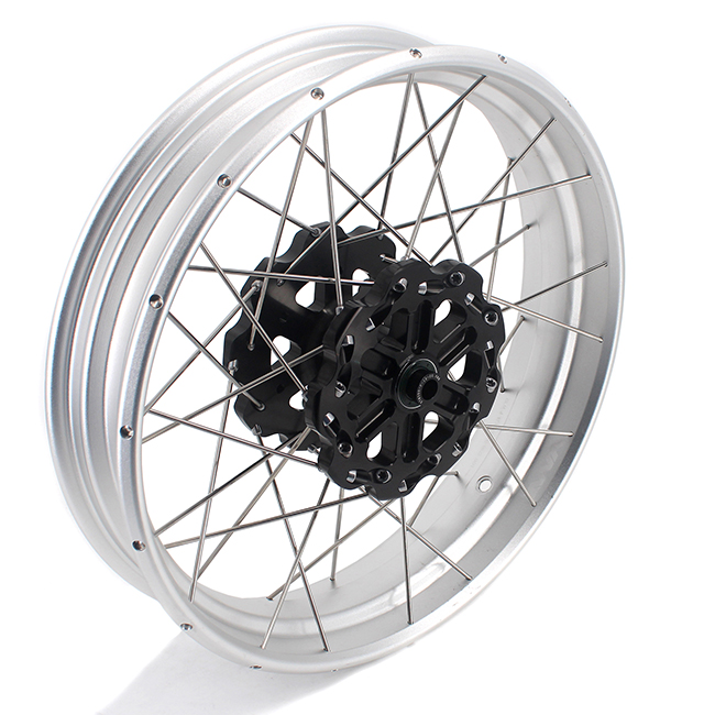VMX 3.0*17"/3.5*17" Tubeless Wheels fit Husqvarna 401 2020-2021  Black Hub Silver Rim