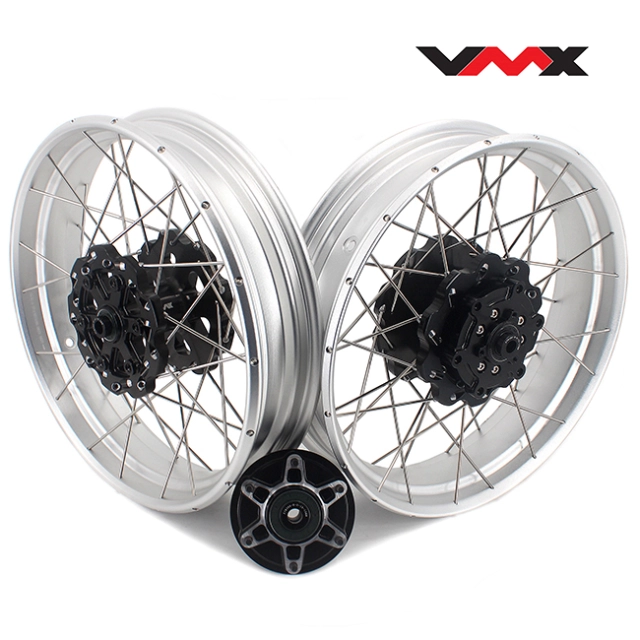 VMX Fit KTM 390 Adventure 2020-2021 Tubeless Wheels 2.5*19&quot;/3.5*17&quot; Rims Black Hub Silver Rim