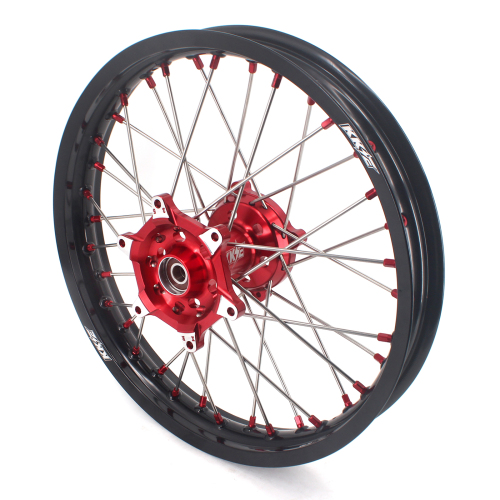 KKE 1.6*21/2.15*18 Dirtbike Enduro Wheels Rims Set Fit HONDA XR250R XR250 BAJA CRF230L Red Nipple