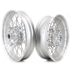 VMX 3.0*19"/4.5*17"  Tubeless Wheels Set Fit for BMW R1200GS/R1250GS 2013-2022 Silver Hub/ Rim