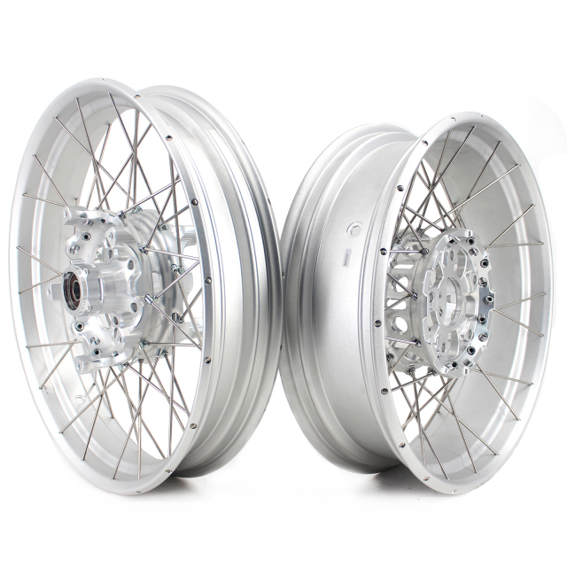 VMX 3.0*19"/4.5*17"  Tubeless Wheels Set Fit for BMW R1200GS 2013-2021 Silver Hub/ Rim