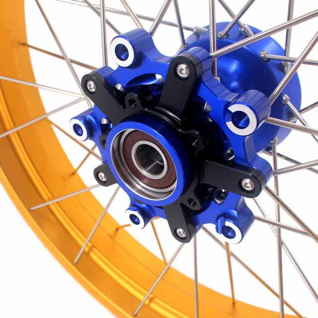VMX 2.5*19"/4.25*17" Tubeless Wheels Set Fit for BMW G310GS 2019-2021 Blue Hub Gold Rim