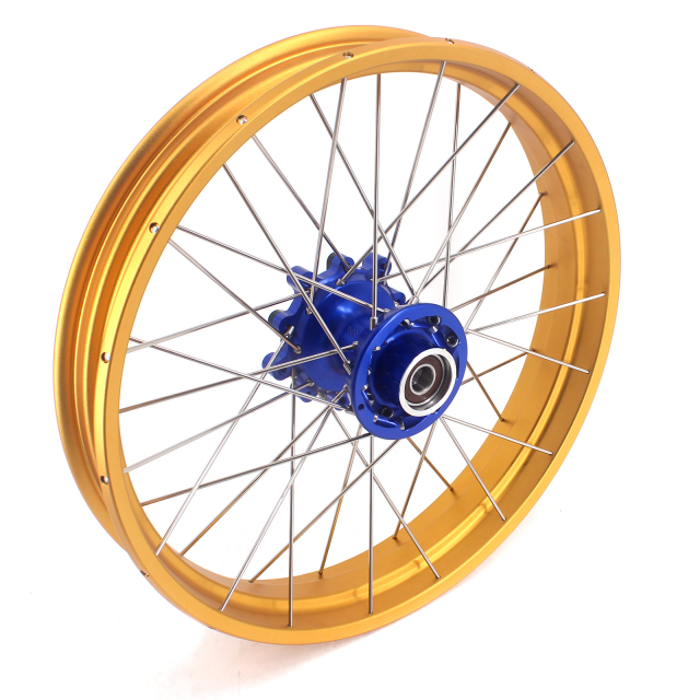 VMX 2.5*19"/4.25*17" Tubeless Wheels Set Fit for BMW G310GS 2019-2021 Blue Hub Gold Rim