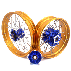 VMX 2.5*19"/4.25*17" Tubeless Wheels Set Fit for BMW G310GS 2016-2022 Blue Hub Gold Rim