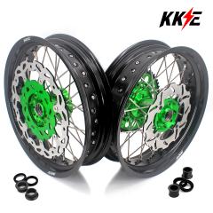 KKE 3.5/4.25*17 Supermoto Dirtbike Wheels With Disc Fit KAWASAKI KX125 KX250F KX450F 2006-2018