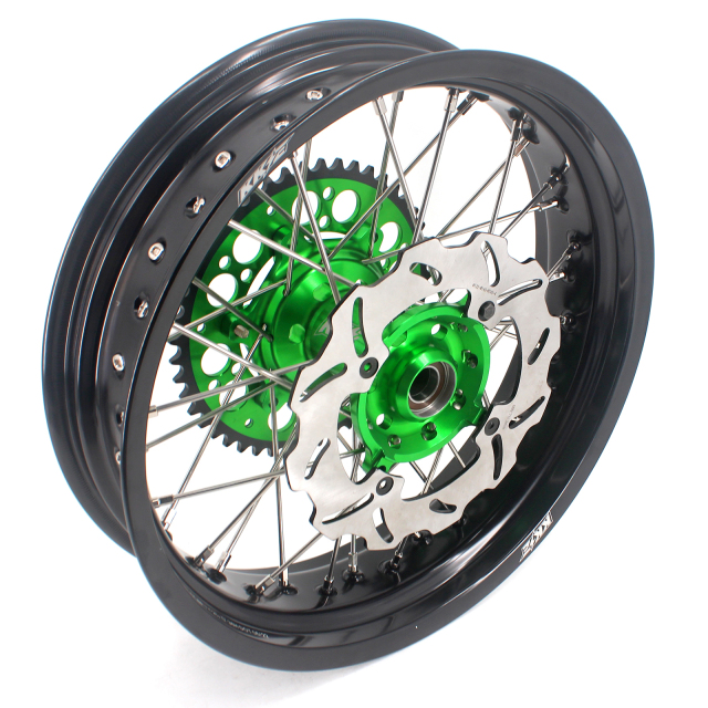 KKE 3.5/4.25*17 Supermoto Dirtbike Wheels With Disc Fit KAWASAKI KX125 KX250F KX450F 2006-2018