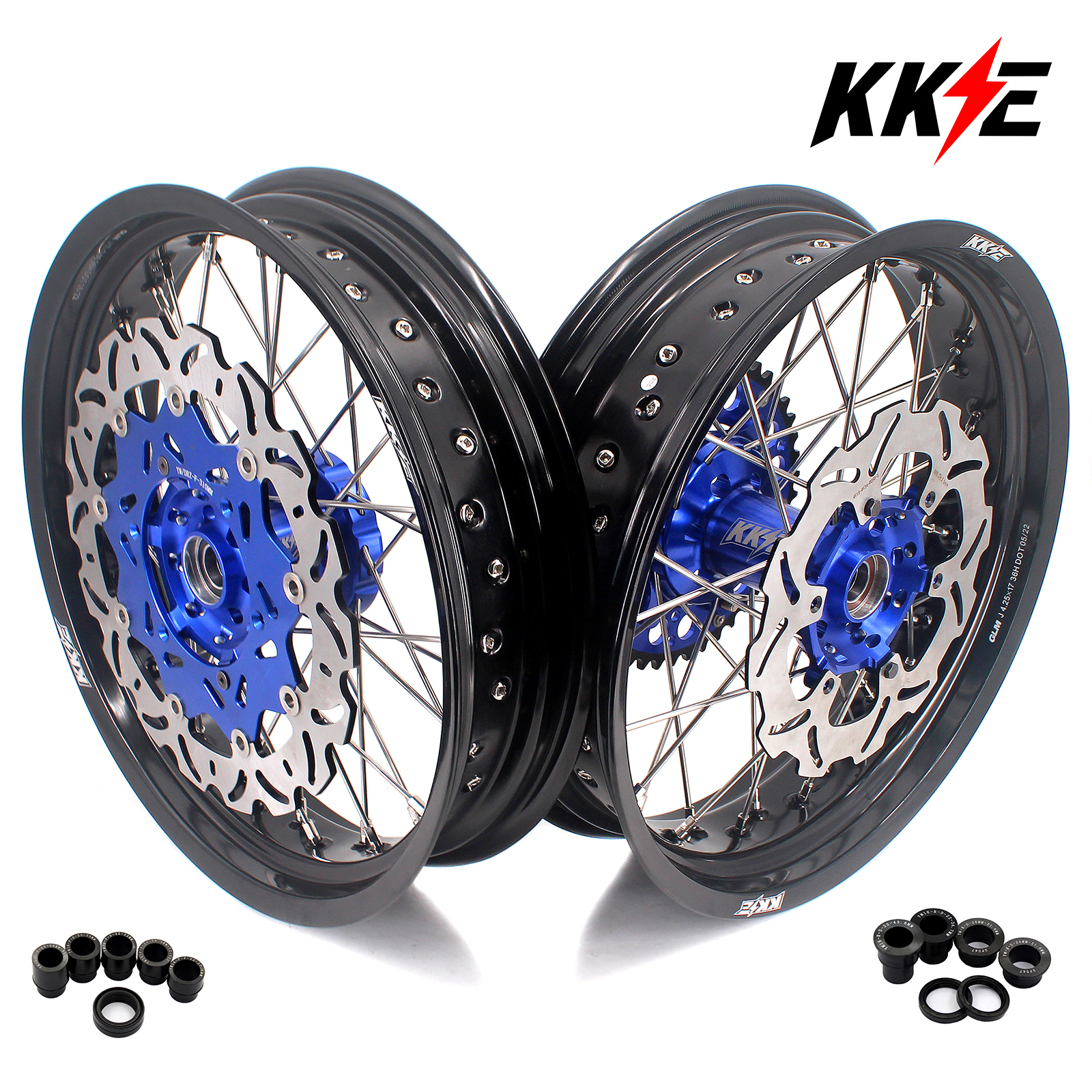 KKE 3.5*17/4.25*17 Supermoto Wheels Set With CST Tire Fit YAMAHA