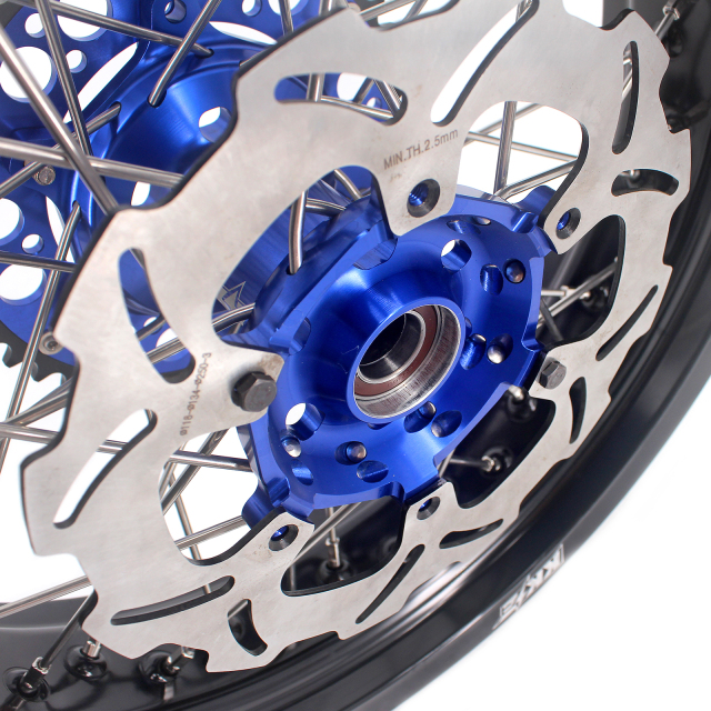 KKE 3.5*17/4.25*17 Supermoto Wheels Set With Disc Fit YAMAHA YZ125/250 1999-2023 YZ250F YZ450F Blue