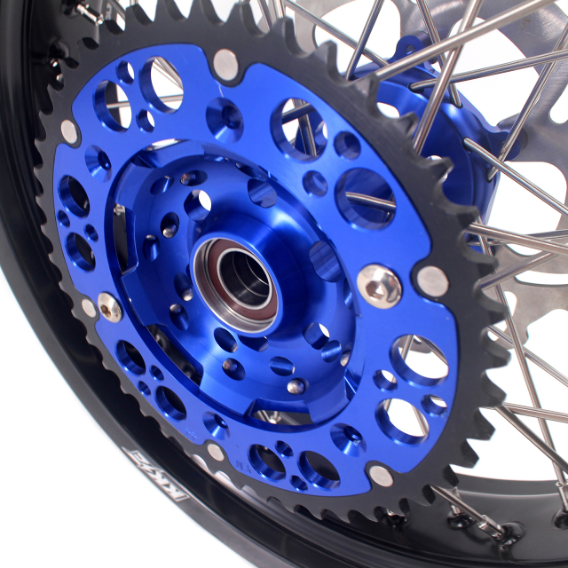 KKE 3.5*17/4.25*17 Supermoto Wheels Set With Disc Fit YAMAHA YZ125/250 1999-2023 YZ250F YZ450F Blue