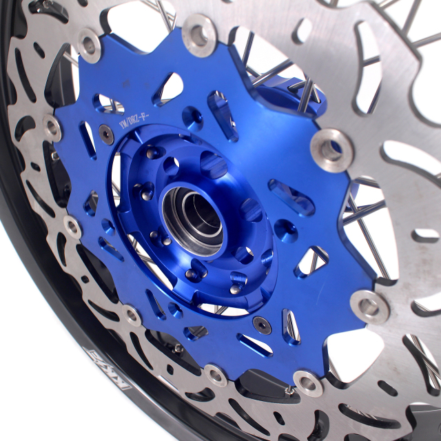 KKE 3.5*17/4.25*17 Supermoto Wheels Set With Disc Fit YAMAHA YZ125/250 1999-2023 YZ250F YZ450F Blue