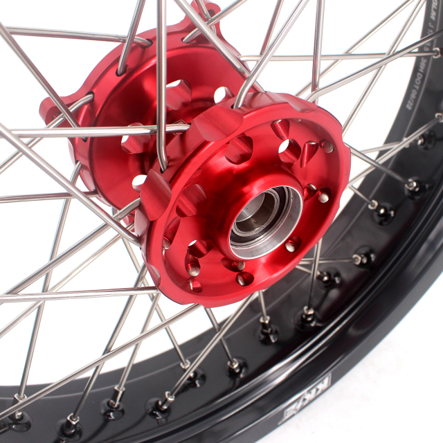KKE 3.5/4.25*17 Supermoto Wheels Set Fit SUZUKI RMZ250 2007-2021 RMZ450 2005-2021 Red Hub