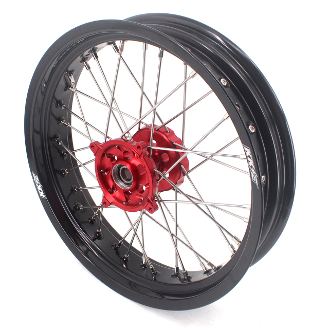 KKE 3.5/4.25*17 Supermoto Wheels Set Fit SUZUKI RMZ250 2007-2021 RMZ450 2005-2021 Red Hub