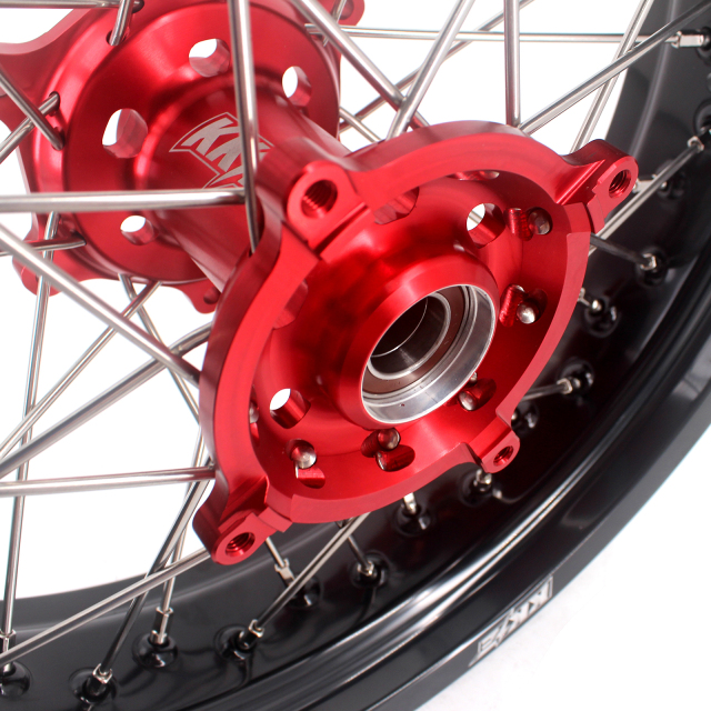 KKE 3.5/4.25*17 Supermoto Wheels Set Fit SUZUKI RMZ250 2007-2021 RMZ450 2005-2021 Red Hub