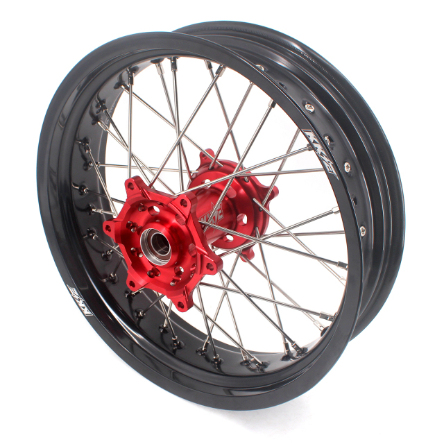 KKE 3.5/4.25*17 Supermoto Wheels Set Fit SUZUKI RMZ250 2007-2021 RMZ450 2005-2021 Red Hub