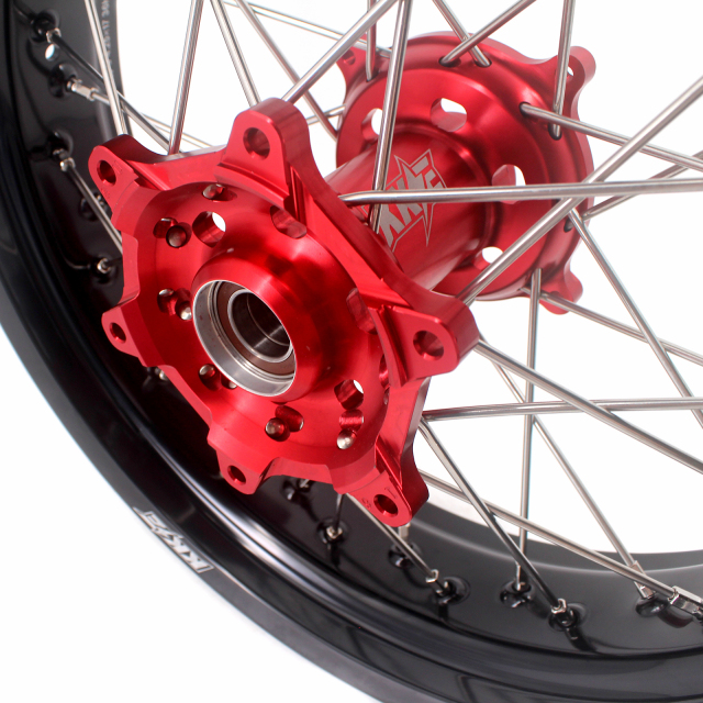 KKE 3.5/4.25*17 Supermoto Wheels Set Fit SUZUKI RMZ250 2007-2021 RMZ450 2005-2021 Red Hub