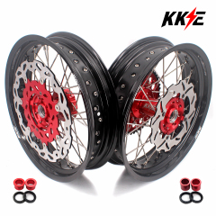 KKE 3.5/4.25*17 Supermoto Wheels Set Fit SUZUKI RMZ250 2007-2024 RMZ450  Red Hub 320MM Disc