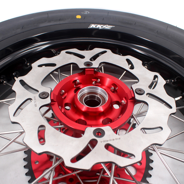 KKE 3.5/4.25 Supermoto Wheels Set With CST Tire Fit SUZUKI RMZ250 2007-2021 RMZ450 2005-2021 Red Hub