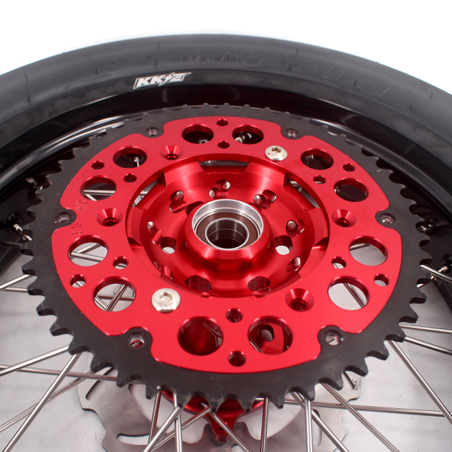 KKE 3.5/4.25 Supermoto Wheels Set With CST Tire Fit SUZUKI RMZ250 2007-2021 RMZ450 2005-2021 Red Hub