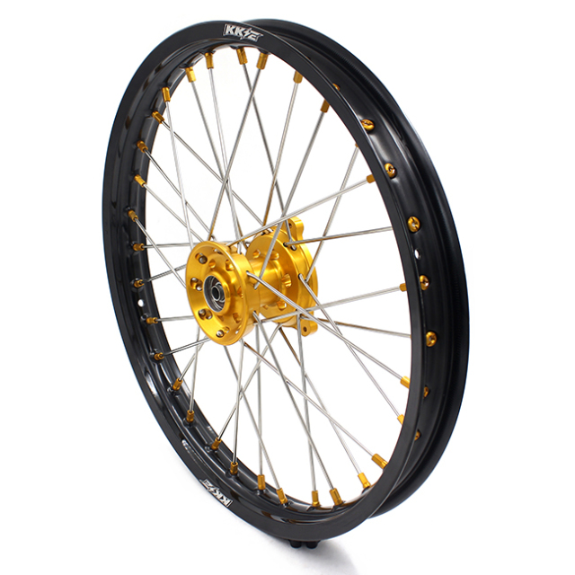 KKE 1.6*19"/1.85*16" Big Kid's Wheels Set Fit SUZUKI RM80 RM85 YAMAHA YZ80 YZ85 Gold Nipple