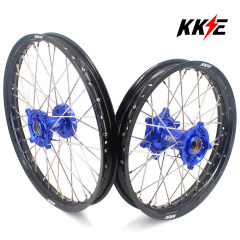 KKE 21/18 Dirt Bike Motorcycle Wheels Rims Set Fit SHERCO SER & SEF (ALL) Blue